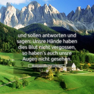 Picture 05 - Deuteronomium 21:7 LUTH1912 - und sollen antworten und sagen: Unsre Hände - Bible Verse Picture