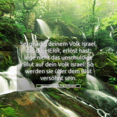 Picture 05 - Deuteronomium 21:8 LUTH1912 - Sei gnädig deinem Volk Israel, das du, HERR, - Bible Verse Picture