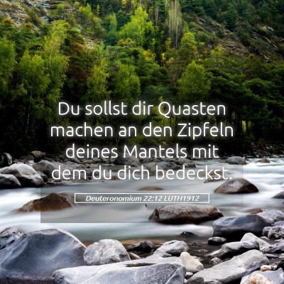 Picture 05 - Deuteronomium 22:12 LUTH1912 - Du sollst dir Quasten machen an den Zipfeln - Bible Verse Picture