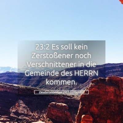 Picture 05 - Deuteronomium 23:1 LUTH1912 - 23:2 Es soll kein Zerstoßener noch - Bible Verse Picture