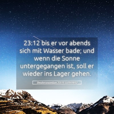 Picture 05 - Deuteronomium 23:11 LUTH1912 - 23:12 bis er vor abends sich mit Wasser bade; und - Bible Verse Picture