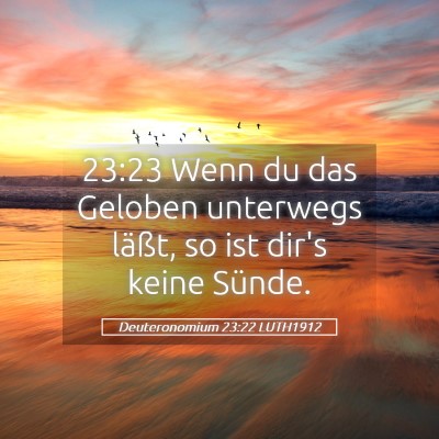 Picture 05 - Deuteronomium 23:22 LUTH1912 - 23:23 Wenn du das Geloben unterwegs läßt, so - Bible Verse Picture