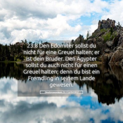 Picture 05 - Deuteronomium 23:7 LUTH1912 - 23:8 Den Edomiter sollst du nicht für eine - Bible Verse Picture