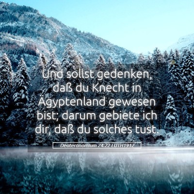 Picture 05 - Deuteronomium 24:22 LUTH1912 - Und sollst gedenken, daß du Knecht in - Bible Verse Picture