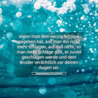 Picture 05 - Deuteronomium 25:3 LUTH1912 - Wenn man ihm vierzig Schläge gegeben hat, soll - Bible Verse Picture