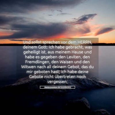 Picture 05 - Deuteronomium 26:13 LUTH1912 - Und sollst sprechen vor dem HERRN, deinem Gott: - Bible Verse Picture