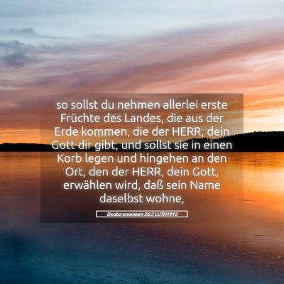 Picture 05 - Deuteronomium 26:2 LUTH1912 - so sollst du nehmen allerlei erste Früchte des - Bible Verse Picture