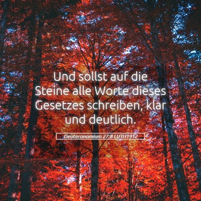 Picture 05 - Deuteronomium 27:8 LUTH1912 - Und sollst auf die Steine alle Worte dieses - Bible Verse Picture