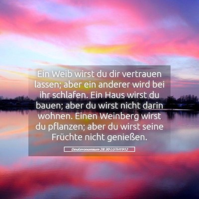Picture 05 - Deuteronomium 28:30 LUTH1912 - Ein Weib wirst du dir vertrauen lassen; aber ein - Bible Verse Picture