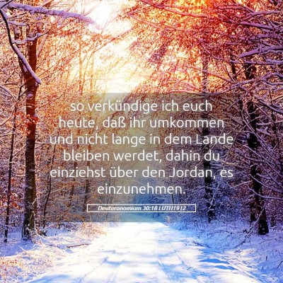 Picture 05 - Deuteronomium 30:18 LUTH1912 - so verkündige ich euch heute, daß ihr umkommen - Bible Verse Picture