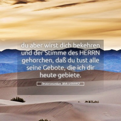 Picture 05 - Deuteronomium 30:8 LUTH1912 - du aber wirst dich bekehren und der Stimme des - Bible Verse Picture