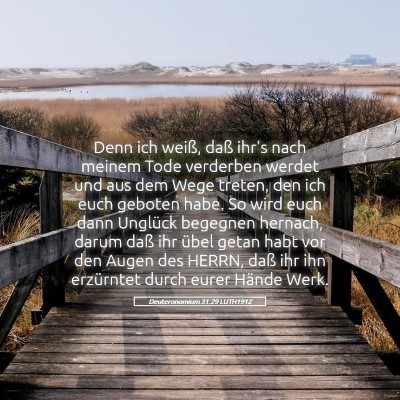 Picture 05 - Deuteronomium 31:29 LUTH1912 - Denn ich weiß, daß ihr's nach meinem Tode - Bible Verse Picture