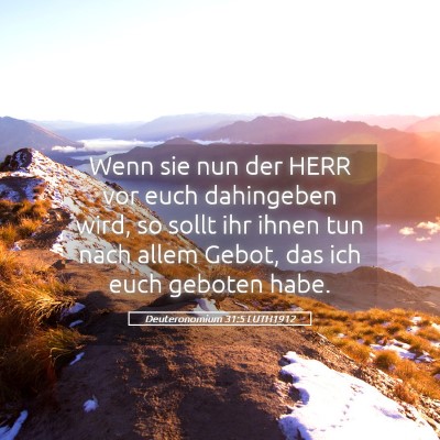 Picture 05 - Deuteronomium 31:5 LUTH1912 - Wenn sie nun der HERR vor euch dahingeben wird, - Bible Verse Picture