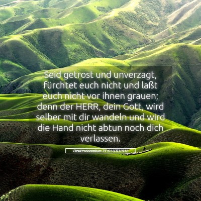 Picture 05 - Deuteronomium 31:6 LUTH1912 - Seid getrost und unverzagt, fürchtet euch nicht - Bible Verse Picture