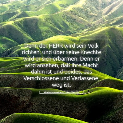 Picture 05 - Deuteronomium 32:36 LUTH1912 - Denn der HERR wird sein Volk richten, und über - Bible Verse Picture