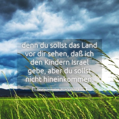 Picture 05 - Deuteronomium 32:52 LUTH1912 - denn du sollst das Land vor dir sehen, daß ich - Bible Verse Picture