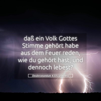 Picture 05 - Deuteronomium 4:33 LUTH1912 - daß ein Volk Gottes Stimme gehört habe aus dem - Bible Verse Picture