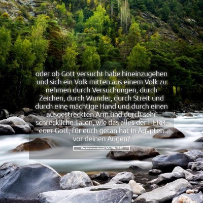 Picture 05 - Deuteronomium 4:34 LUTH1912 - oder ob Gott versucht habe hineinzugehen und sich - Bible Verse Picture
