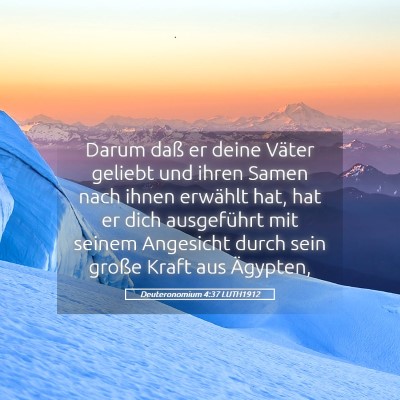 Picture 05 - Deuteronomium 4:37 LUTH1912 - Darum daß er deine Väter geliebt und ihren - Bible Verse Picture