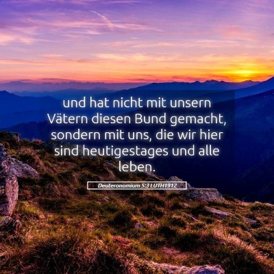 Picture 05 - Deuteronomium 5:3 LUTH1912 - und hat nicht mit unsern Vätern diesen Bund - Bible Verse Picture