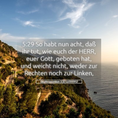 Picture 05 - Deuteronomium 5:32 LUTH1912 - 5:29 So habt nun acht, daß ihr tut, wie euch der - Bible Verse Picture