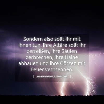 Picture 05 - Deuteronomium 7:5 LUTH1912 - Sondern also sollt ihr mit ihnen tun: ihre - Bible Verse Picture