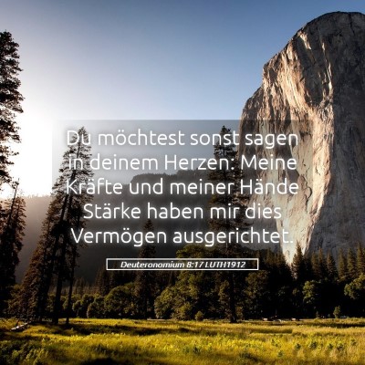 Picture 05 - Deuteronomium 8:17 LUTH1912 - Du möchtest sonst sagen in deinem Herzen: Meine - Bible Verse Picture