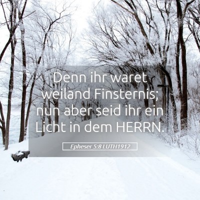 Picture 05 - Epheser 5:8 LUTH1912 - Denn ihr waret weiland Finsternis; nun aber seid - Bible Verse Picture