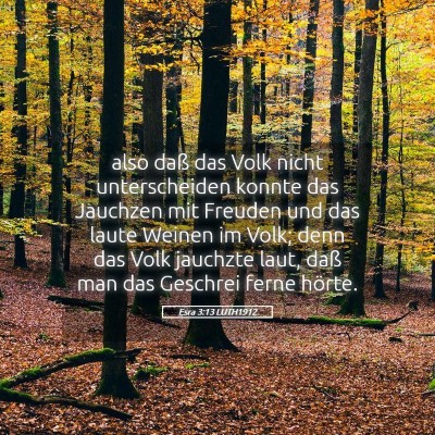 Picture 05 - Esra 3:13 LUTH1912 - also daß das Volk nicht unterscheiden konnte das - Bible Verse Picture