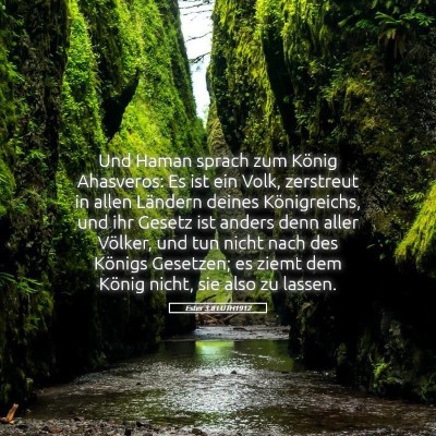 Picture 05 - Ester 3:8 LUTH1912 - Und Haman sprach zum König Ahasveros: Es ist ein - Bible Verse Picture