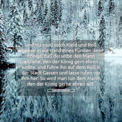 Picture 05 - Ester 6:9 LUTH1912 - und man soll solch Kleid und Roß geben in die - Bible Verse Picture