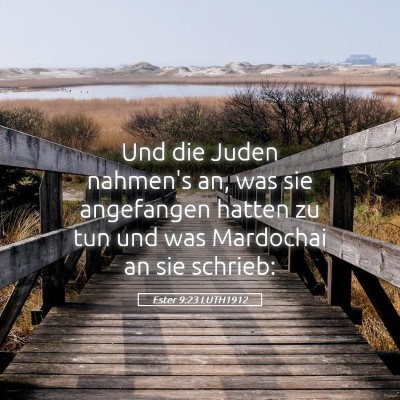 Picture 05 - Ester 9:23 LUTH1912 - Und die Juden nahmen's an, was sie angefangen - Bible Verse Picture
