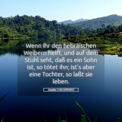Picture 05 - Exodus 1:16 LUTH1912 - Wenn ihr den hebräischen Weibern helft, und auf - Bible Verse Picture