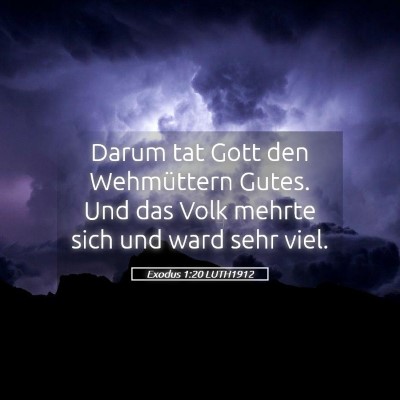 Picture 05 - Exodus 1:20 LUTH1912 - Darum tat Gott den Wehmüttern Gutes. Und das - Bible Verse Picture
