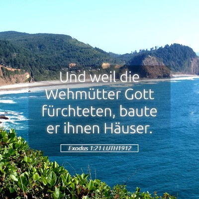 Picture 05 - Exodus 1:21 LUTH1912 - Und weil die Wehmütter Gott fürchteten, baute - Bible Verse Picture