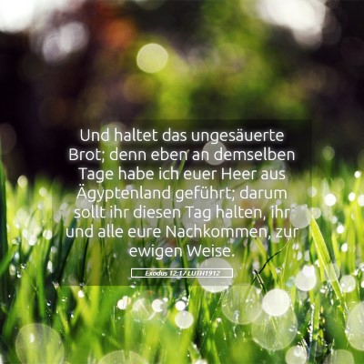 Picture 05 - Exodus 12:17 LUTH1912 - Und haltet das ungesäuerte Brot; denn eben an - Bible Verse Picture