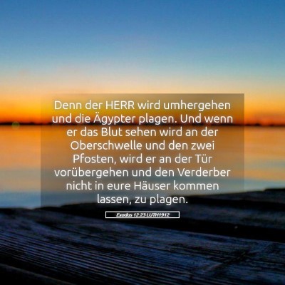 Picture 05 - Exodus 12:23 LUTH1912 - Denn der HERR wird umhergehen und die Ägypter - Bible Verse Picture