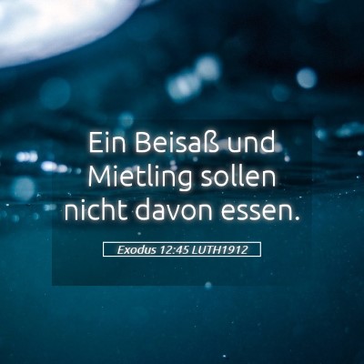 Picture 05 - Exodus 12:45 LUTH1912 - Ein Beisaß und Mietling sollen nicht davon - Bible Verse Picture
