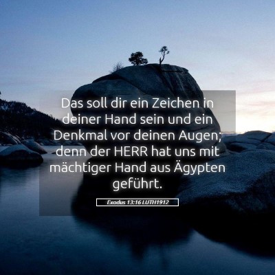 Picture 05 - Exodus 13:16 LUTH1912 - Das soll dir ein Zeichen in deiner Hand sein und - Bible Verse Picture