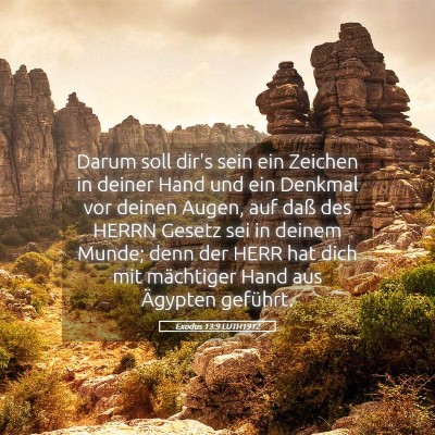 Picture 05 - Exodus 13:9 LUTH1912 - Darum soll dir's sein ein Zeichen in deiner Hand - Bible Verse Picture