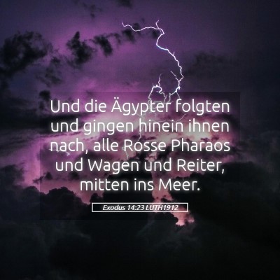 Picture 05 - Exodus 14:23 LUTH1912 - Und die Ägypter folgten und gingen hinein ihnen - Bible Verse Picture