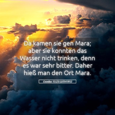 Picture 05 - Exodus 15:23 LUTH1912 - Da kamen sie gen Mara; aber sie konnten das - Bible Verse Picture