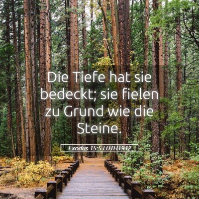 Picture 05 - Exodus 15:5 LUTH1912 - Die Tiefe hat sie bedeckt; sie fielen zu Grund - Bible Verse Picture
