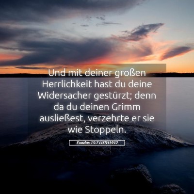 Picture 05 - Exodus 15:7 LUTH1912 - Und mit deiner großen Herrlichkeit hast du deine - Bible Verse Picture