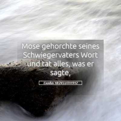 Picture 05 - Exodus 18:24 LUTH1912 - Mose gehorchte seines Schwiegervaters Wort und - Bible Verse Picture