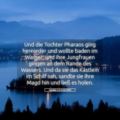 Picture 05 - Exodus 2:5 LUTH1912 - Und die Tochter Pharaos ging hernieder und wollte - Bible Verse Picture