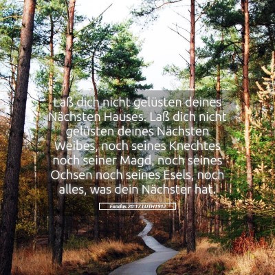 Picture 05 - Exodus 20:17 LUTH1912 - Laß dich nicht gelüsten deines Nächsten - Bible Verse Picture