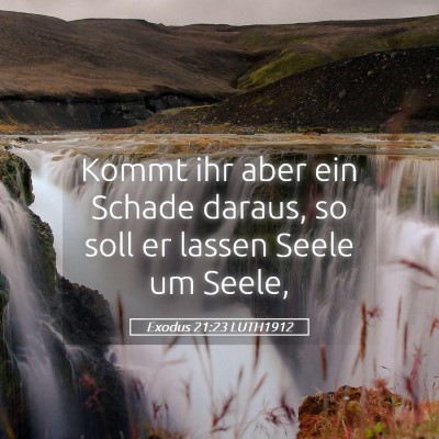 Picture 05 - Exodus 21:23 LUTH1912 - Kommt ihr aber ein Schade daraus, so soll er - Bible Verse Picture