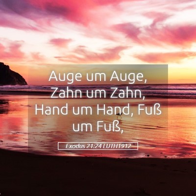 Picture 05 - Exodus 21:24 LUTH1912 - Auge um Auge, Zahn um Zahn, Hand um Hand, Fuß um - Bible Verse Picture