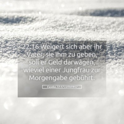 Picture 05 - Exodus 22:17 LUTH1912 - 22:16 Weigert sich aber ihr Vater, sie ihm zu - Bible Verse Picture